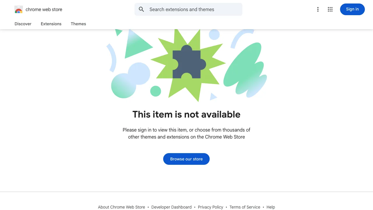 Chrome Web Store listing